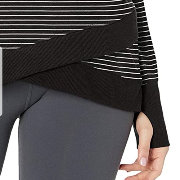 DANSKIN WOMEN TUNIC SHIRT BLACK/WHITE - Picture 4 of 4